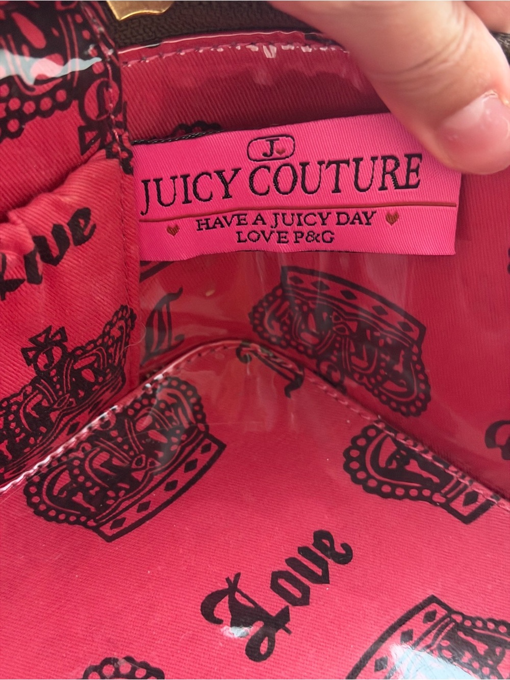 Rare Vintage Juicy Couture Pink Velour Train Case Vanity Bag Y2K McBling - Picture 8 of 12